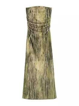 Платье Bershka, цвет Khaki/Dark Green