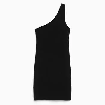 Платье Bershka Mini With Asymmetric Straps, черный