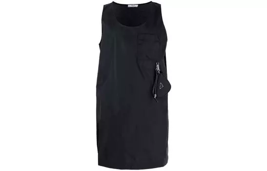 Платье без рукавов женское черное Prada