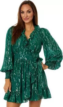 Платье Birdy Long Sleeve Silk Wr Lilly Pulitzer, цвет Evergreen Fish Clip Chiffon