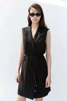 Платье-Блейзер с поясом H&M, черный