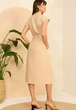Платье-блузка DOUBLE BREASTED MIDI, REGULAR FIT Love & Roses, бежевый