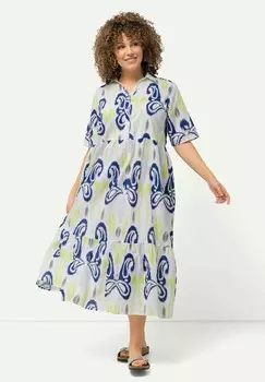Платье-блузка GRAPHIC PRINT SHORT SLEEVE Ulla Popken, белый