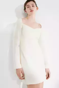 Платье букле H&M, бежевый