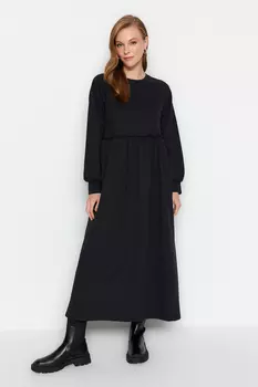 Платье - Черное - Базовое Trendyol Modest, черный