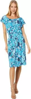 Платье Clarette с развевающимися рукавами Lilly Pulitzer, цвет Resort White Mermazing