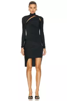 Платье Coperni Asymetric Twisted, черный