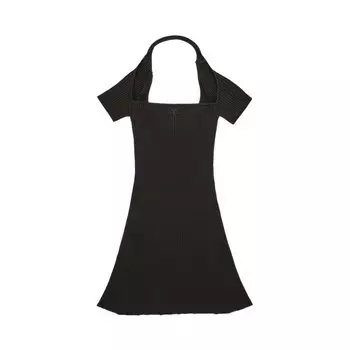 Платье Courrges Hyperbole Rib Knit Mini Dress, коричневый