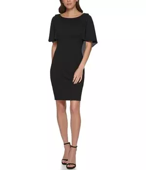 Платье DKNY, Chiffon Cape Overlay Dress
