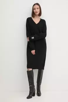 Платье Dkny из шерсти, черный
