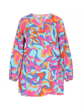 Платье до колена IZIA Plus Size Dress, разноцветный