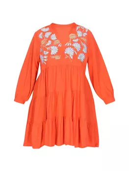 Платье до колена IZIA Plus Size Dress, оранжевый
