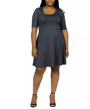 Платье до колена размера плюс 24seven Comfort Apparel, серый