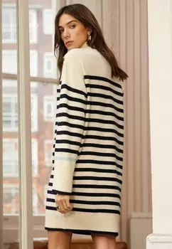 Платье-джемпер COSY FUNNEL NECK BUTTON SHOULDER Love & Roses, белый