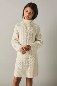 Платье джемпер Mimi из смеси шерсти и кос Reiss, бежевый
