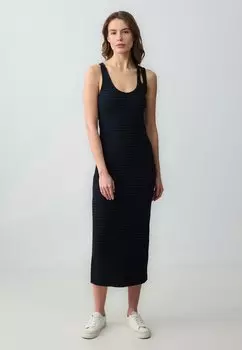 Платье-джемпер SLIM FIT U NECK SLEEVELESS PATTERNED LONG - Maxi dress Jimmy Key, черный