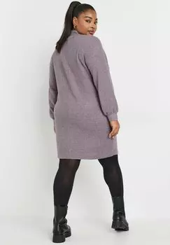 Платье-джемпер ZIP NECK SOFT TOUCH Yours Clothing, фиолетовый