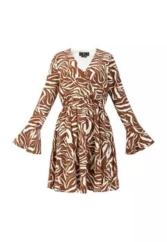 Платье faina, цвет Brown/White