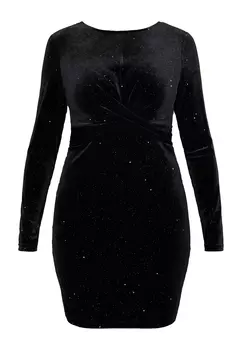 Платье faina Glitzerndes Samt, черный