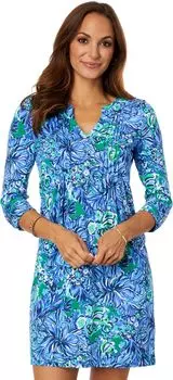 Платье Fairfax с рукавами 3/4 Lilly Pulitzer, цвет Abaco Blue In Turtle Awe