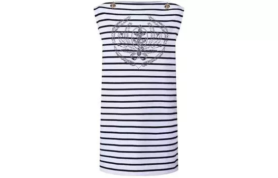 Платье-футболка в полоску с якорем LOUIS VUITTON, мультиколор