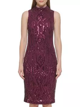 Платье-футляр длиной до колена с пайетками Vince Camuto, фиолетовый