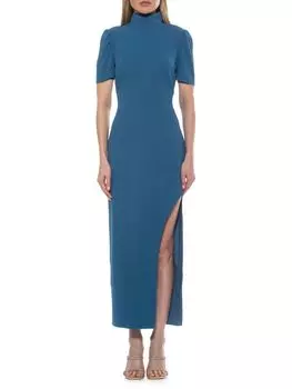 Платье-футляр макси Dixie Mockneck Alexia Admor, цвет Denim Blue