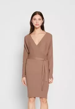Платье-футляр Vero Moda VMHOLLYREM V NECK DRESS, цвет brown lentil