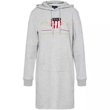 Платье Gant Archive Shield Hoodie Dress, серый