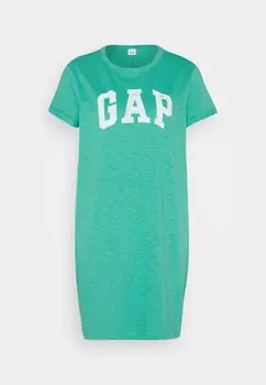 Платье Gap Logo Jersey, зеленый