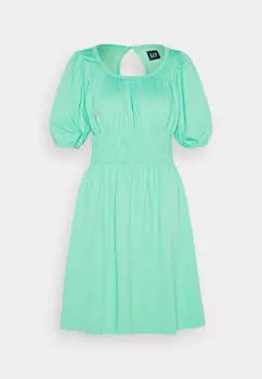 Платье Gap Puff Waist Mini Jersey, зеленый