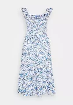 Платье Gap Ruffle Neck Midi Summer, синий