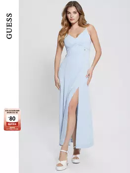 Платье Guess с разрезом, голубой
