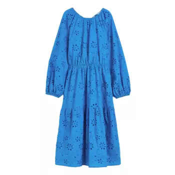 Платье H&M Eyelet embroidered Tie-detail, синий