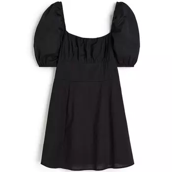 Платье H&M Puff-sleeved, черный