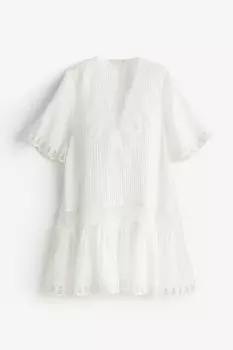 Платье H&M Embroidered, белый