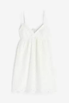 Платье H&M Eyelet Embroidery, белый