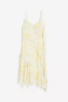 Платье H&M Flounce-trimmed, светло-желтый