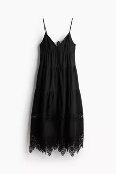 Платье H&M Lace-trimmed Camisole, черный
