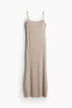 Платье H&M Ribbed, бежевый