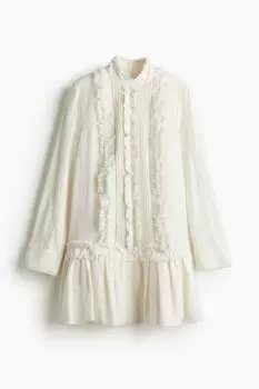 Платье H&M Ruffled, кремовый