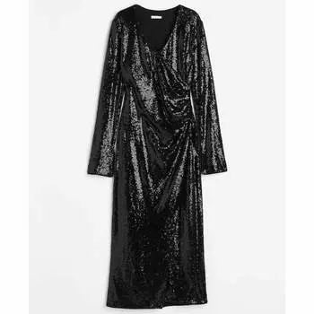 Платье H&M Sequined, черный