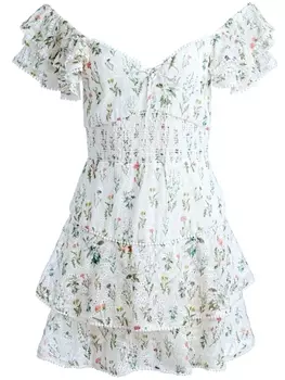 Платье Hartford с цветочным принтом alice + olivia, белый