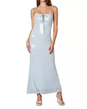 Платье Hawk Sequin на шнуровке NIA, синий
