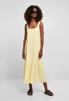Платье из джерси 7/8 Length Valance Summer Urban Classics, нежно-желтое