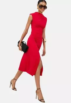Платье из джерси DRAPED RUCHED DETAIL SLEEVELESS MIDI Lipsy, красный