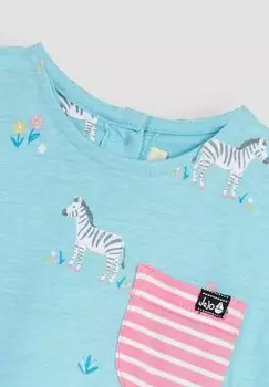 Платье из джерси Drop Shoulder Regular Fit JoJo Maman Bb, утиное яйцо, синяя зебра