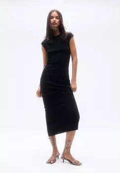 Платье из джерси FITTED SHORT SLEEVE PULL&BEAR, цвет black