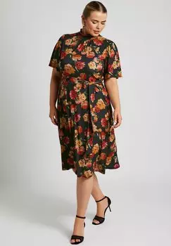 Платье из джерси FLORAL PRINT Yours Clothing, черный