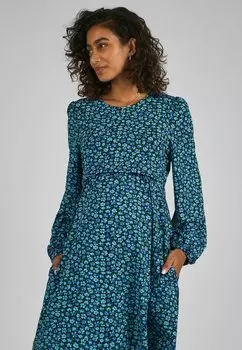 Платье из джерси MATERNITY AND NURSING FLORAL DOUBLE LAYER-REGULAR FIT JoJo Maman Bb, синий